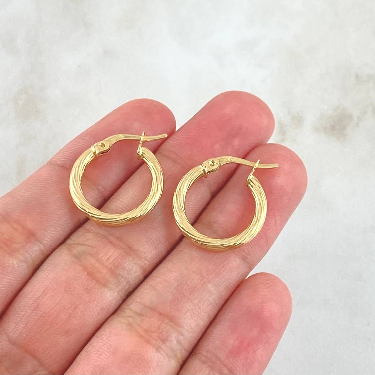 Hoop Earrings Lore 1.9gr / 2cm / Twisted 18K Yellow Gold *