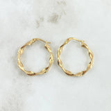 Hoop Earrings Weigh 2.15gr / 2.8cm / 18K Yellow Gold