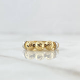 Trio Ball Ring 1.4gr / T5 1/2 / 5mm Diamond-Cut Balls Two 18K Yellow White Golds ©