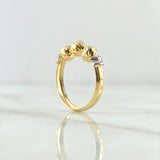 Trio Ball Ring 1.4gr / T5 1/2 / 5mm Diamond-Cut Balls Two 18K Yellow White Golds ©