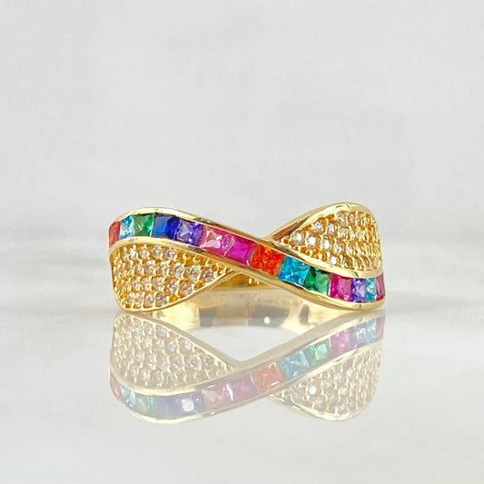 Anillo Lineas Curvas 3gr / T7 / Oro 18K
