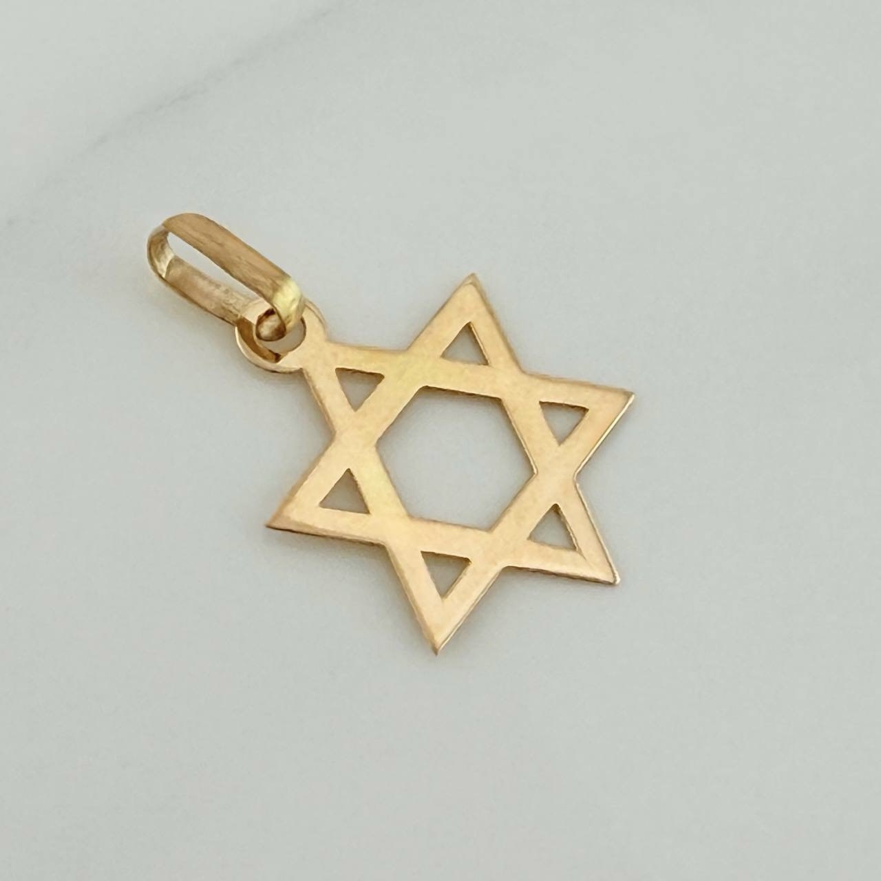 Pendant Star of David 0.4gr / 3/4 in / Yellow Gold 18K %