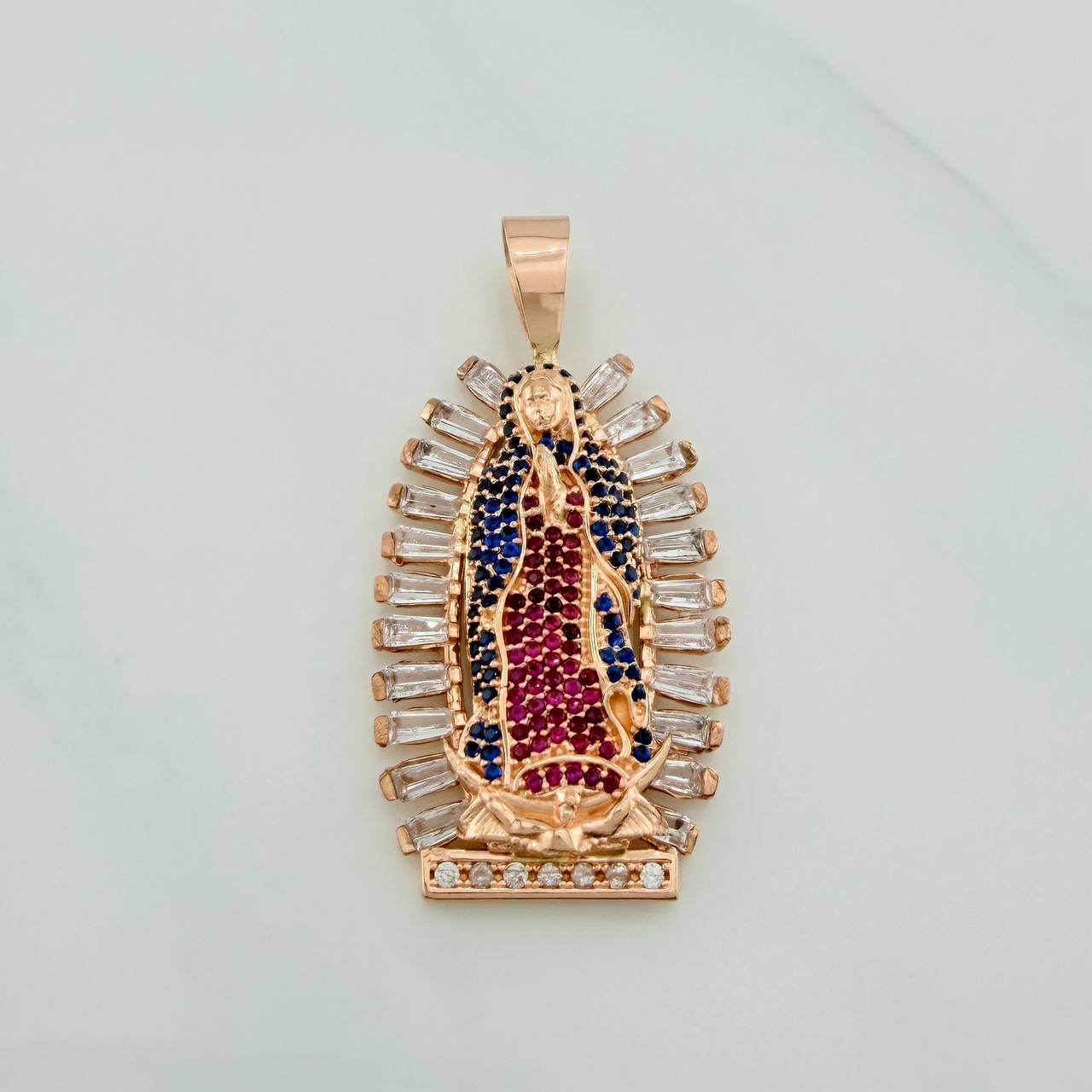 Dije Virgen Guadalupe 11gr / 1 3/4 in / Oro Rosa 18K $