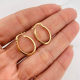 Candongas Clau Ovaladas 0.95 g / 3/4 in Oro Amarillo 18K