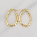 Candongas Clau Ovaladas 0.95 g / 3/4 in Oro Amarillo 18K