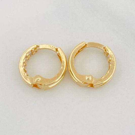 Candongas Carril 1.15 g / 1/2 in Oro Amarillo 18K