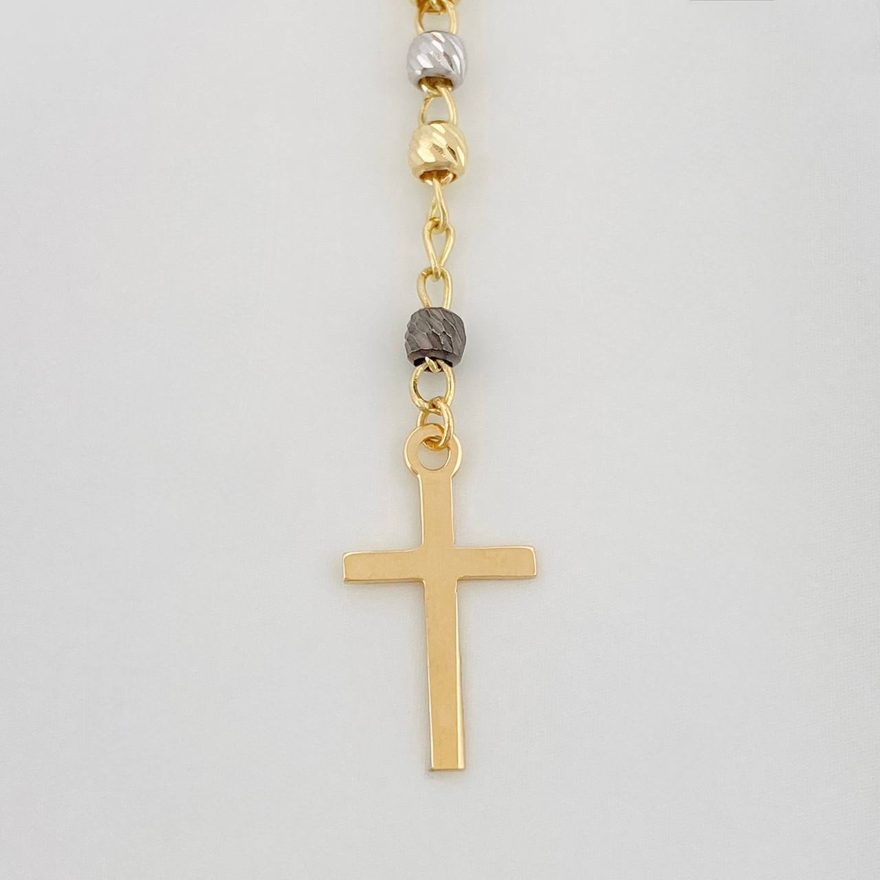 Miraculous Virgin Rosary 5.95g / 22 in / 3mm Four Golds 18K