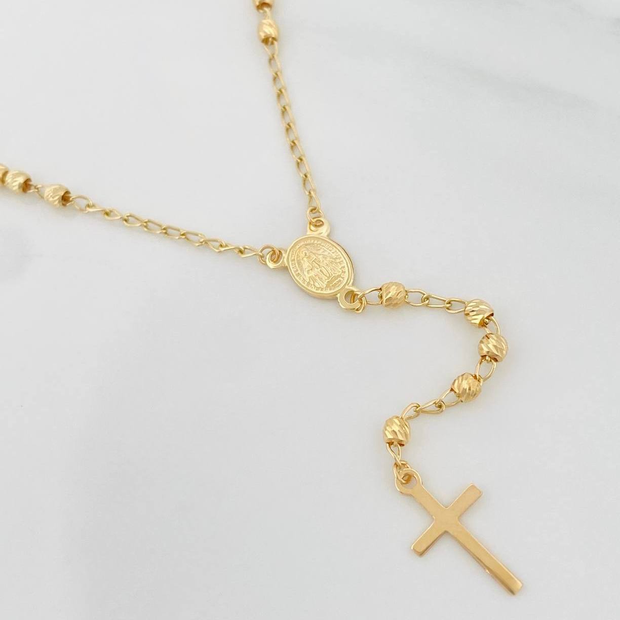 Miraculous Virgin Rosary 5.75g / 22 in / 3mm Yellow Gold 18K