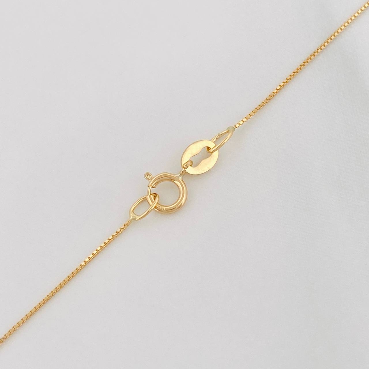 Set Cadena Veneciana + Dije Carril Recto Esmeralda 10Pts / 1.6 g / 20 in Oro Amarillo 18K
