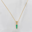 Set Cadena Veneciana + Dije Carril Recto Esmeralda 10Pts / 1.6 g / 20 in Oro Amarillo 18K