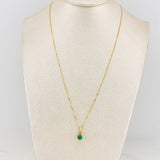 Set Cadena Veneciana + Dije Circulo Esmeralda 28Pts / 1.4 g / 17 3/4 in Oro Amarillo 18K