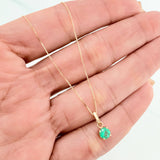 Set Cadena Veneciana + Dije Circulo Esmeralda 28Pts / 1.4 g / 17 3/4 in Oro Amarillo 18K