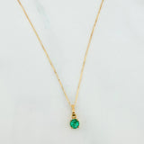 Set Cadena Veneciana + Dije Circulo Esmeralda 28Pts / 1.4 g / 17 3/4 in Oro Amarillo 18K