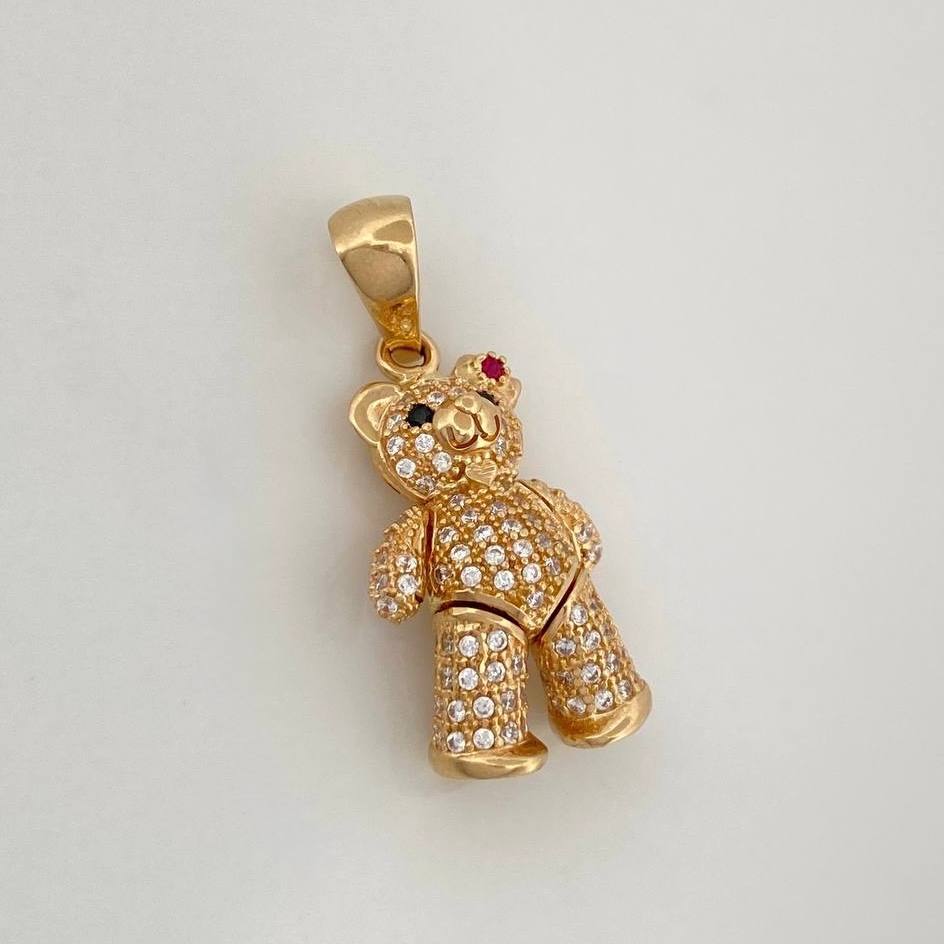 Articulated Bear Bow Pendant 4.6 g / 1 1/4 in 18K Yellow Gold
