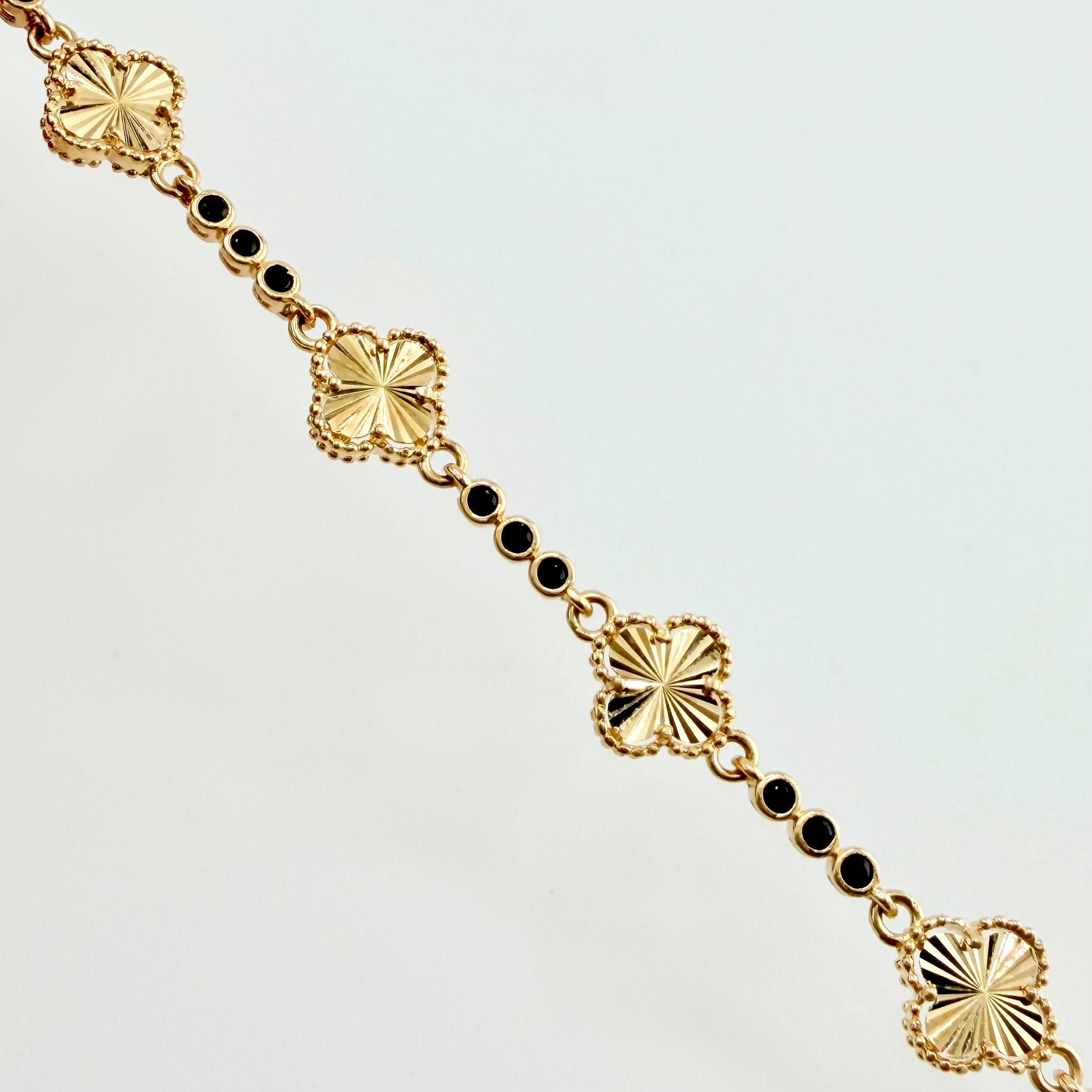 Pulso Trebol Dorado 9.3gr / 7 in / 9.3mm Oro Amarillo Nac.Esp. 18K *