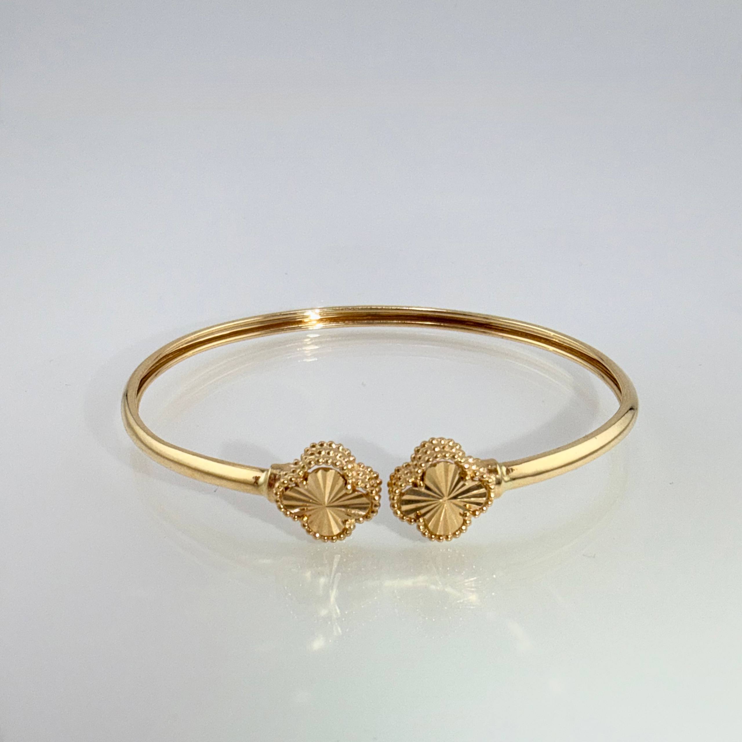 Pulso Aro Trebol 6.4gr / 6 3/4 in / 3mm Oro Amarillo Nac.Esp. 18K *