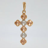 Dije Cruz Trebol 2.45gr / 1 1/2 in / Tres Oros Nac.Esp. 18K *