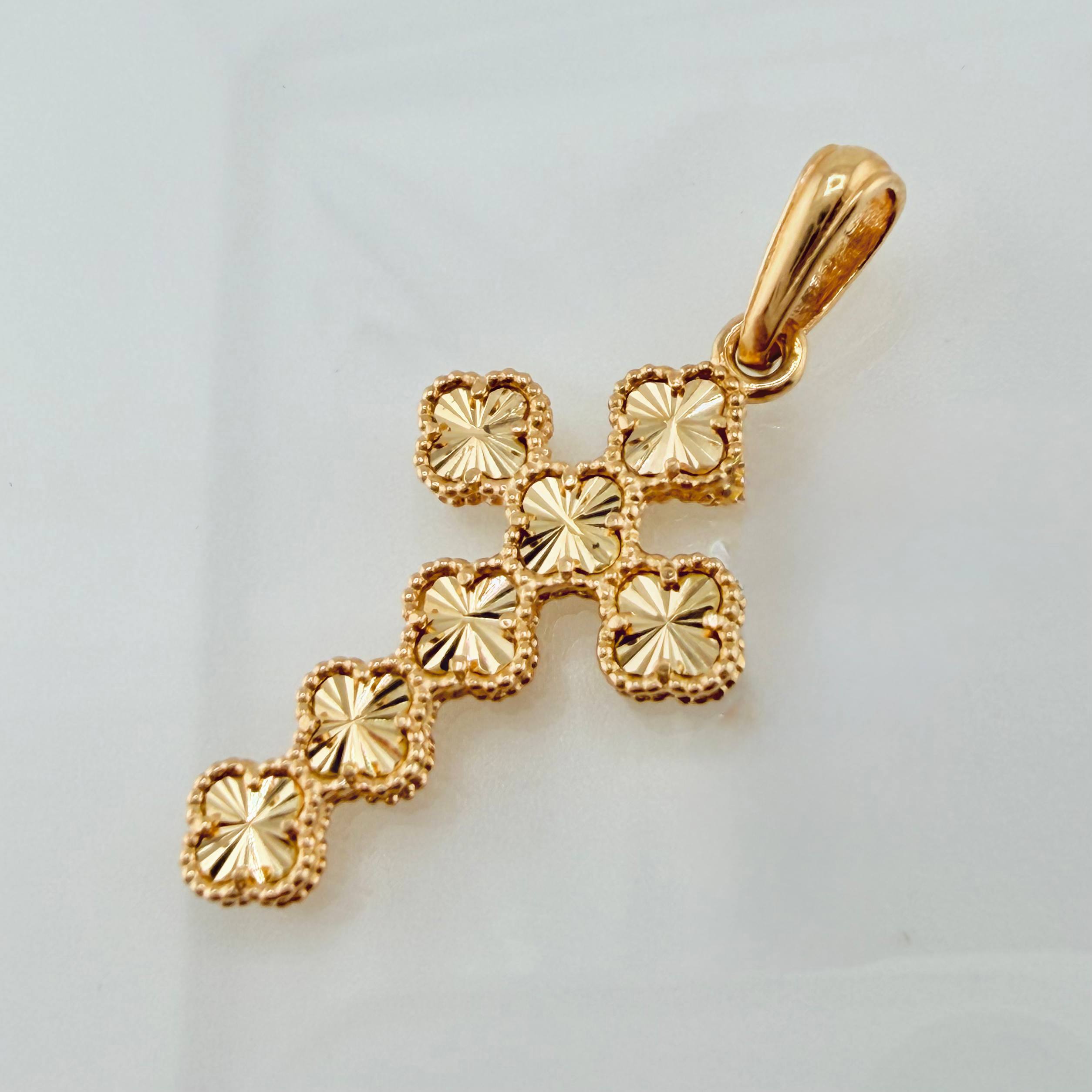 Dije Trebol Dorado 2.6gr / 1 1/2 in / Oro Amarillo Nac.Esp. 18K ©
