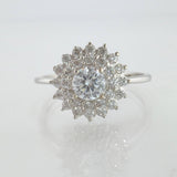 Anillo Flor Tupida 2.3gr / T5 3/4 / Oro Blanco 18K *