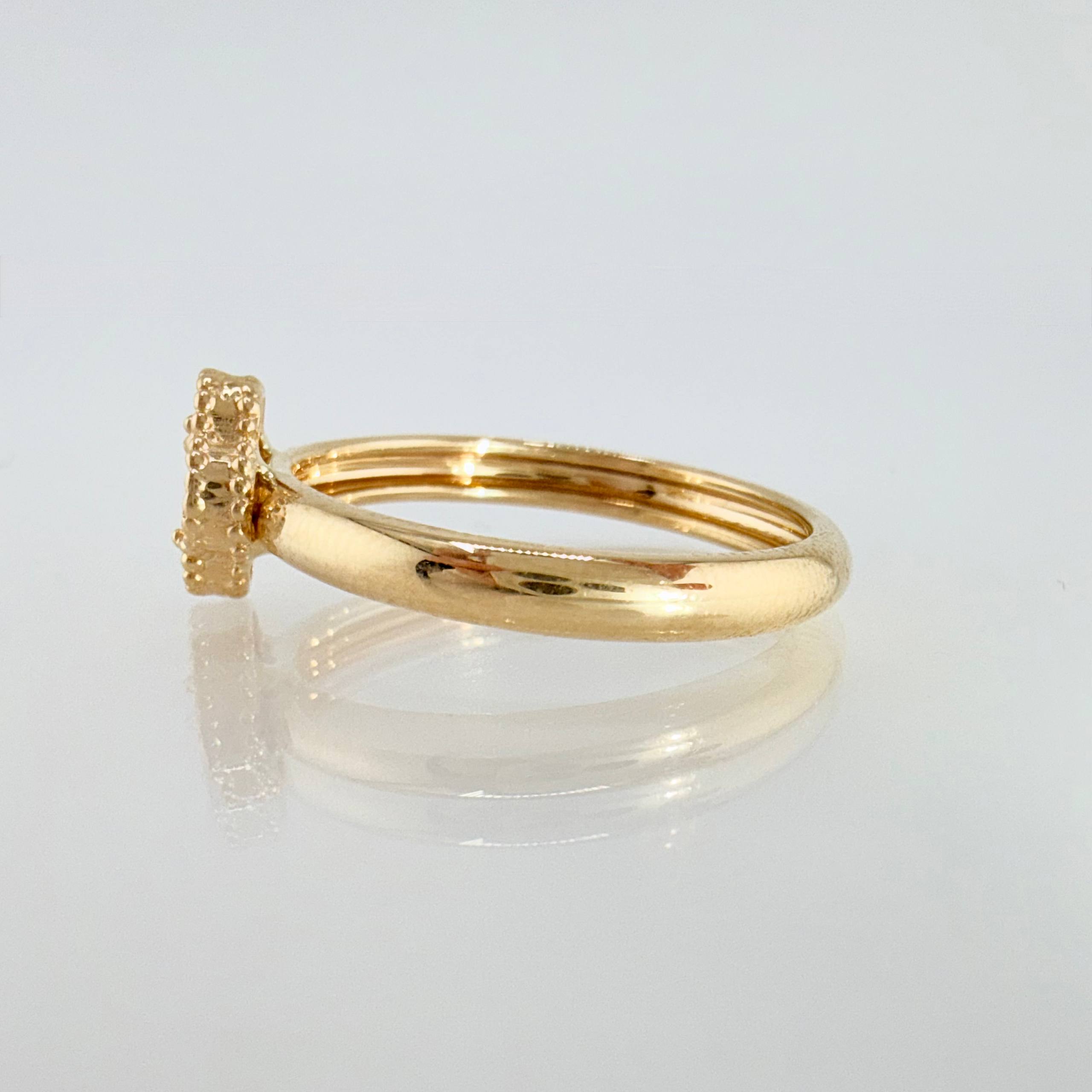 Anillo Trebol Dorado 3.05gr / T6 1/2 / Oro Amarillo Nac.Esp. 18K ©