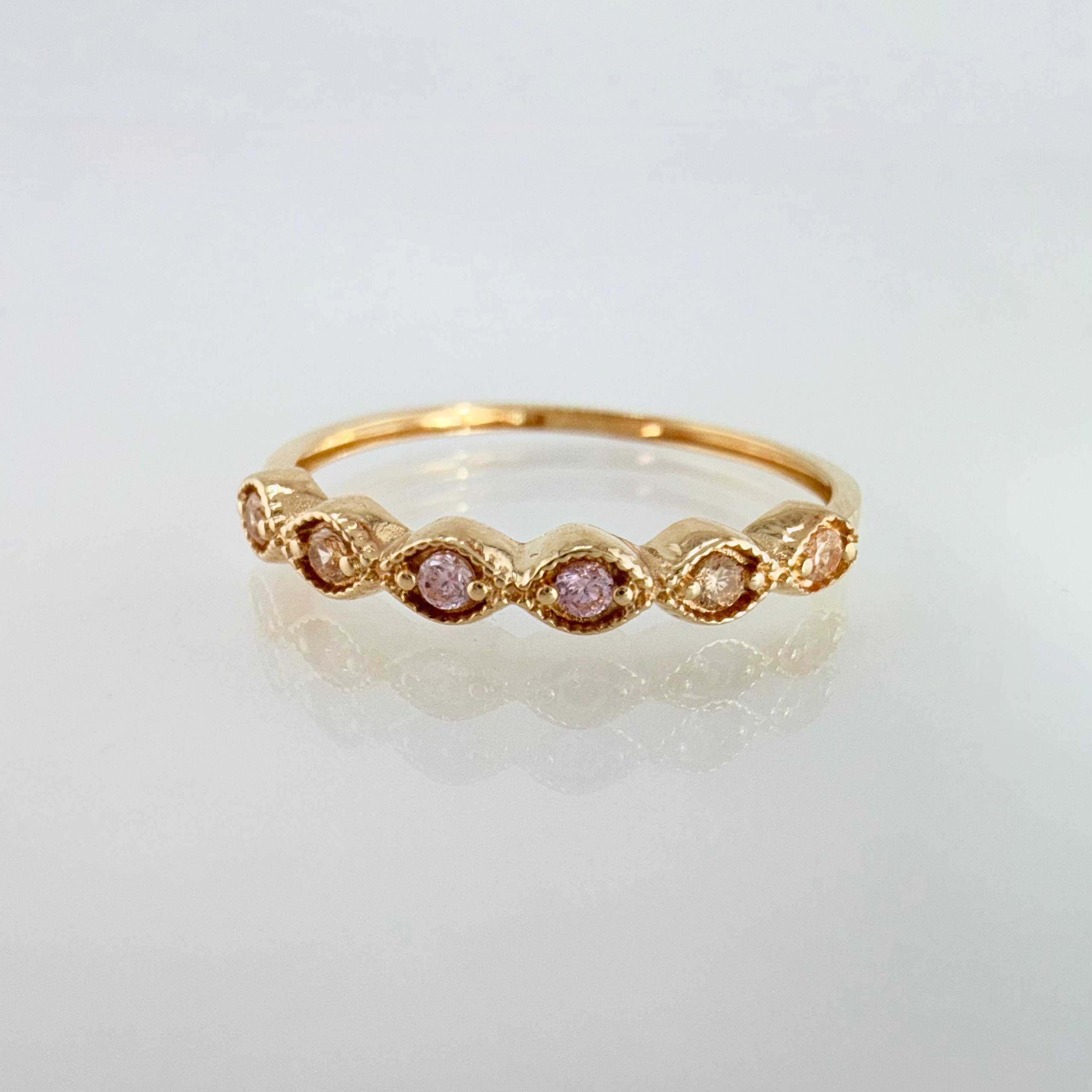 Anillo Linea Ojos 1.1gr / T6 / Oro Amarillo 18K *