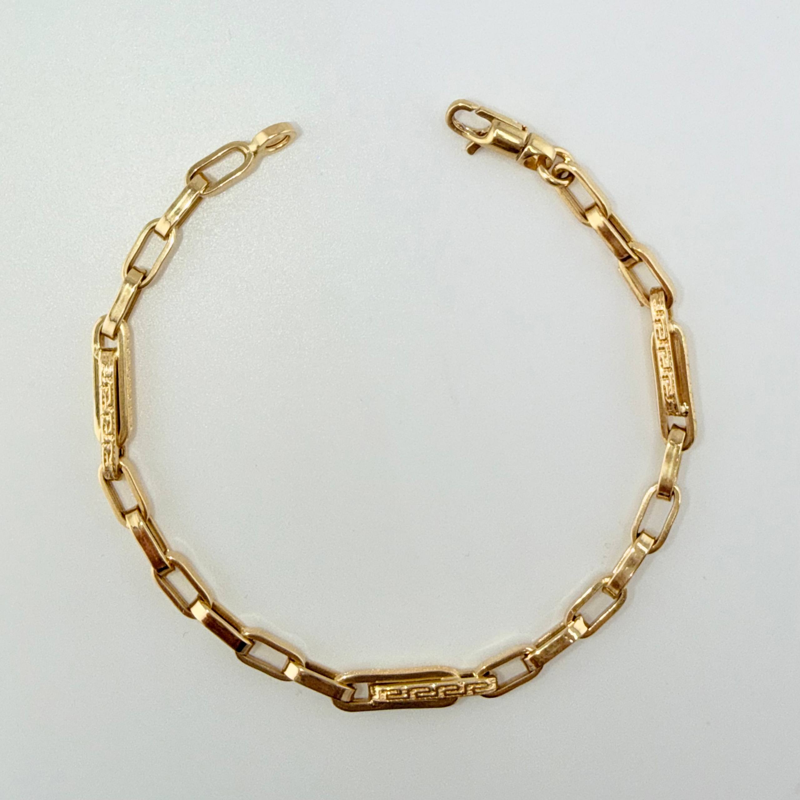 Pulso Cajón Tribal 6.35gr / 8 1/2 in / 4.8mm Oro Amarillo +4 18K ©