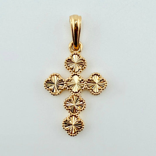 Dije Cruz Trebol 2.3gr / 1 1/4 in / Oro Amarillo Nac.Esp. 18K