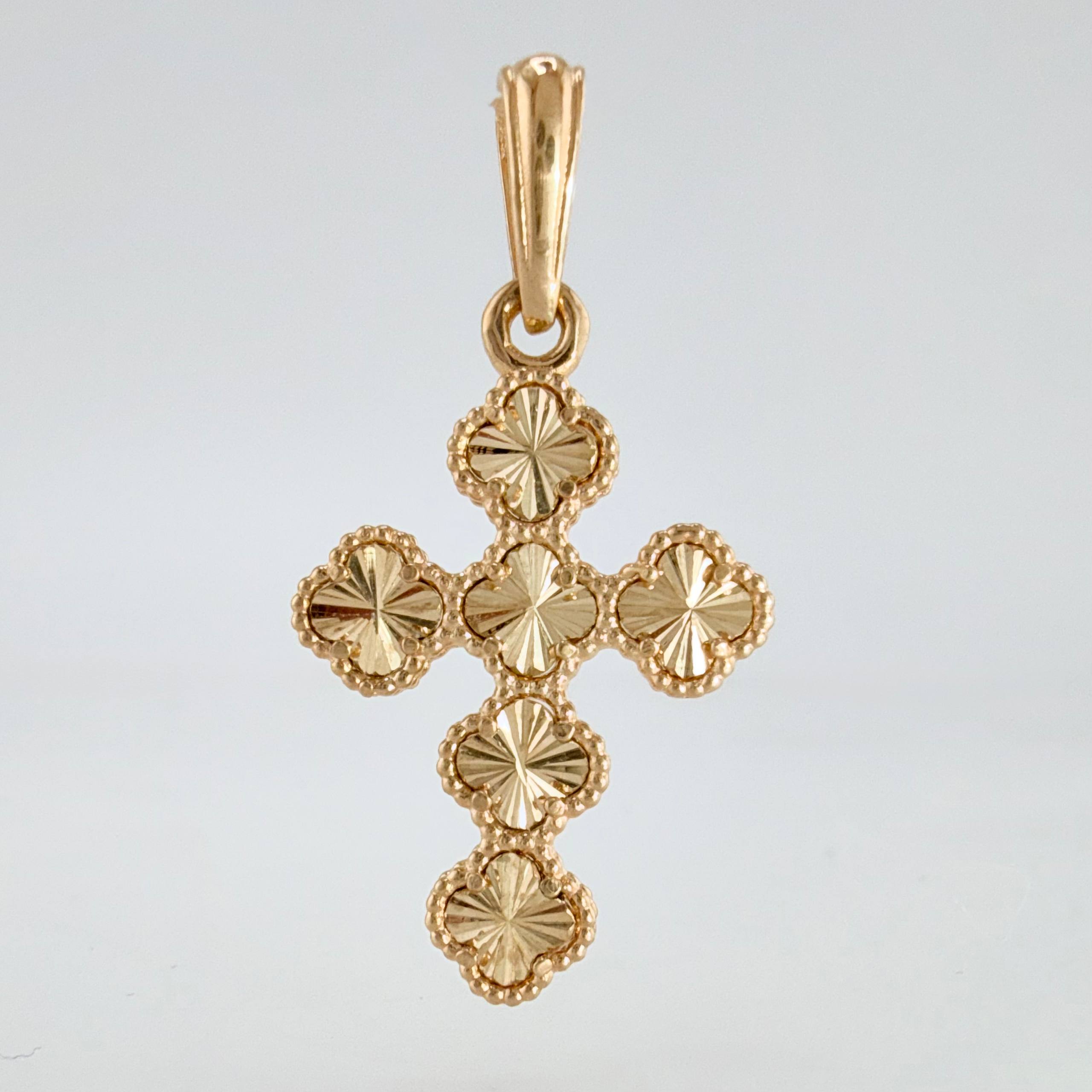 Dije Cruz Trebol 2.3gr / 1 1/4 in / Oro Amarillo Nac.Esp. 18K