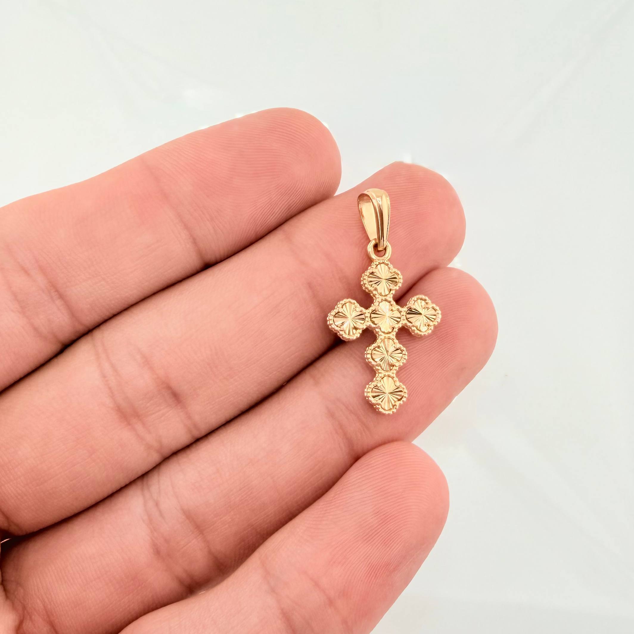 Dije Cruz Trebol 2.3gr / 1 1/4 in / Oro Amarillo Nac.Esp. 18K