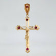 Dije Cruz Cristo Rubies 35pts 4.15gr / 2 in / Oro Amarillo 18K ©