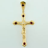 Dije Cruz Cristo Rubies 35pts 4.15gr / 2 in / Oro Amarillo 18K ©
