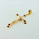 Dije Cruz Cristo Rubies 35pts 4.15gr / 2 in / Oro Amarillo 18K ©