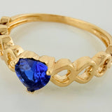 Anillo Solitario Corazones 2.25gr / T7 1/4 / 1 in / Oro Amarillo 18K $