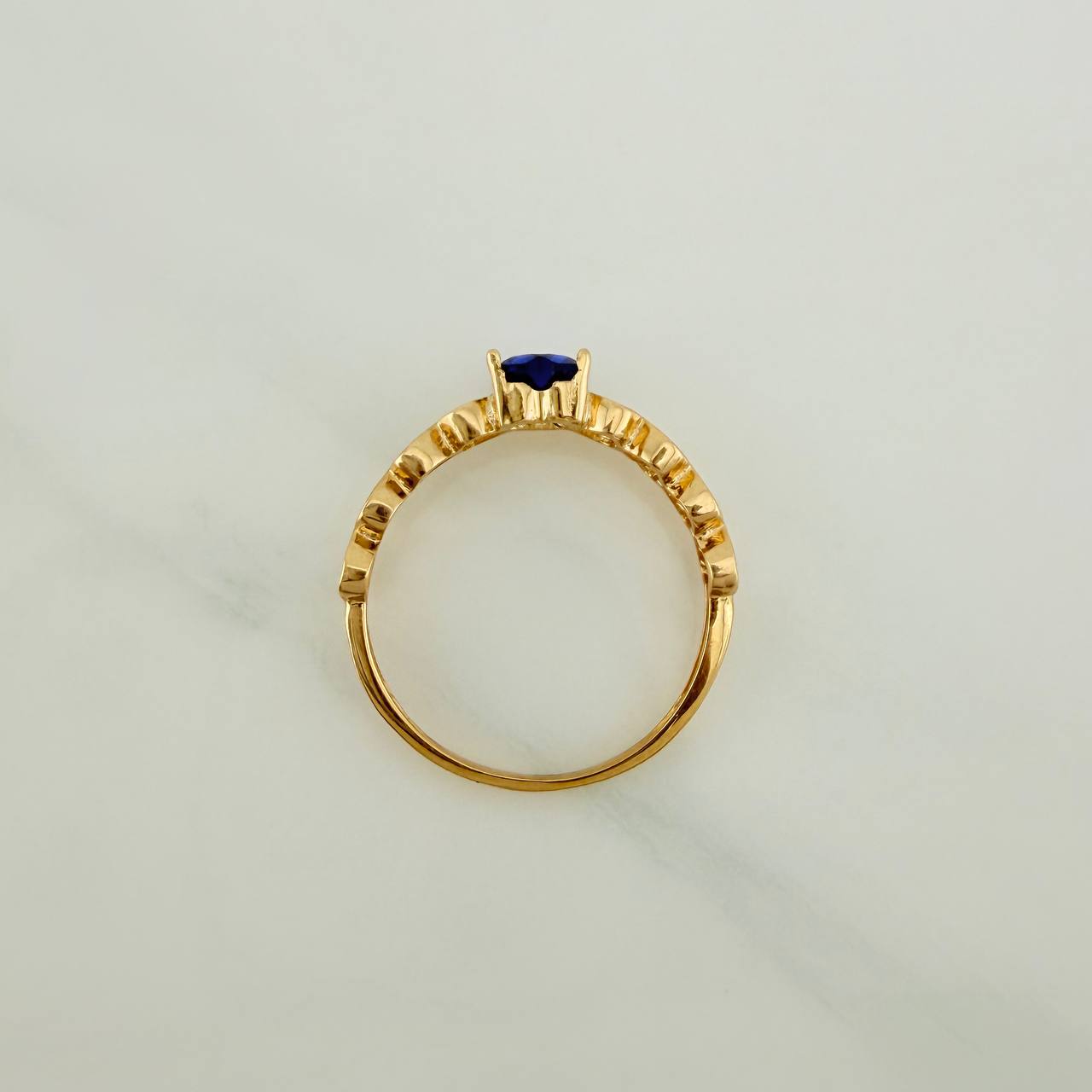 Anillo Solitario Corazones 2.25gr / T7 1/4 / 1 in / Oro Amarillo 18K $