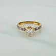 Anillo Solitario Churumbela 2.75gr / T6 1/2 / 1 in / Dos Oros Amarillo Blanco 18K $