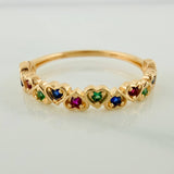 Anillo Corazones Intercalados 1.65gr / T6 1/2 / 3/4 in / Oro Amarillo 18K $