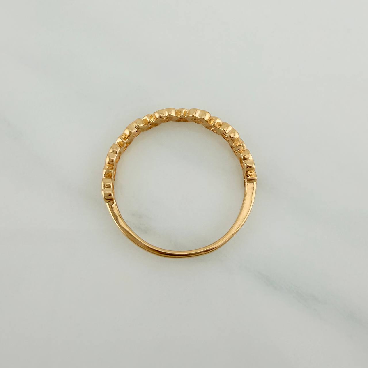 Anillo Corazones Intercalados 1.65gr / T6 1/2 / 3/4 in / Oro Amarillo 18K $