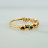 Anillo Corazones Intercalados 1.65gr / T6 1/2 / 3/4 in / Oro Amarillo 18K $