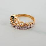 Anillo Corona 2.75gr / T6 1/4 / 3/4 in / Dos Oros Amarillo Blanco 18K $