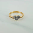 Anillo Corazon Tupido 2.4gr / T8 / 1 in / Dos Oros Amarillo Blanco 18K $