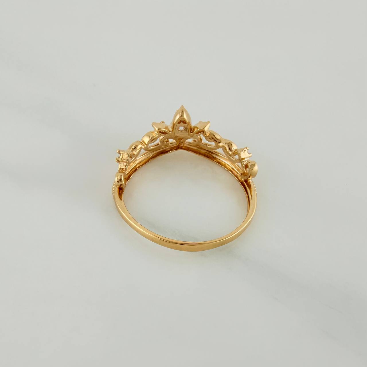 Anillo Corona 1.8gr / T6 3/4 / 3/4 in / Oro Amarillo 18K $