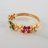 Anillo Flores 2.15gr / T7 1/4 / 3/4 in / Oro Amarillo 18K $