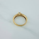 Anillo Solitario Puente 3.25gr / T7 / 1 in / Dos Oros Amarillo Blanco 18K $