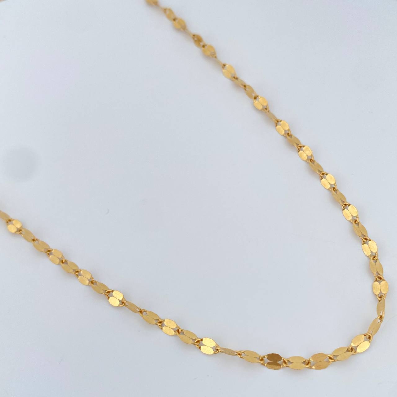 Cadena Flor Espejo 2.15gr / 19 3/4 in / Oro Amarillo +3 18K $