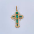 Flat Aurora Cross Pendant 1.9gr / 1 1/4 in / 18K Yellow Gold &