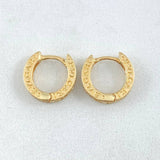 Rustic Hoop Earrings 2.45gr / 1.2cm (0.5in) / Special Pearl 18K Gold *
