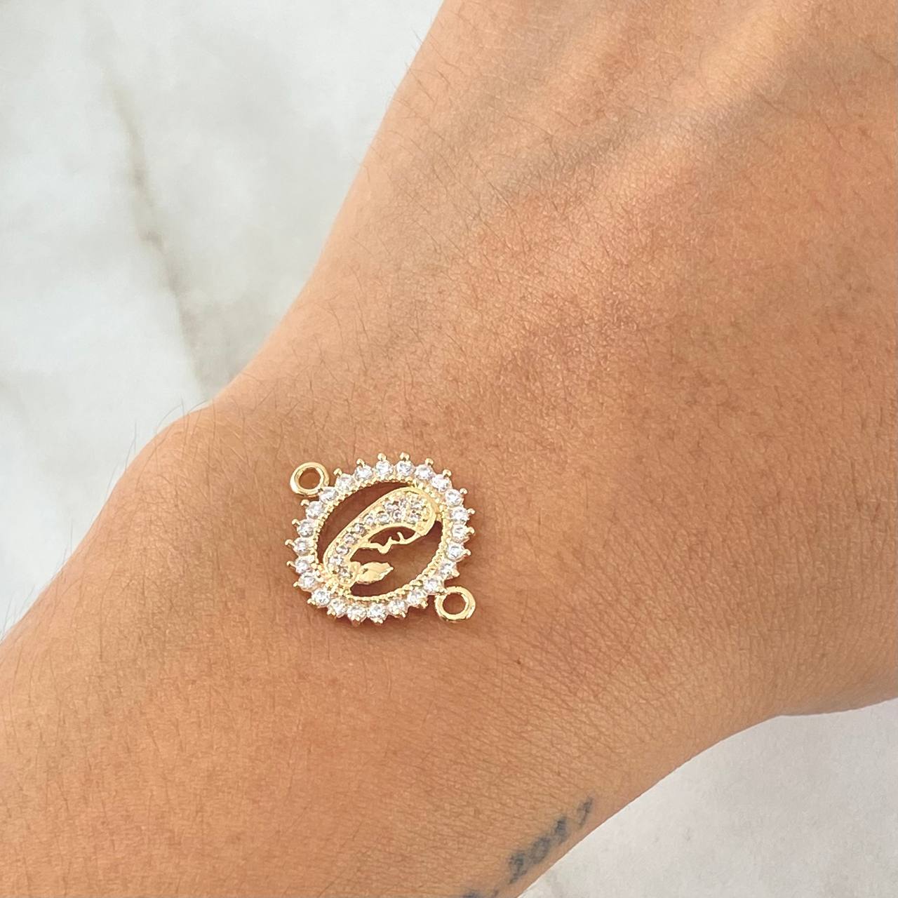 Herraje Virgen Maria 1.85gr / 2cm / Oro 18K