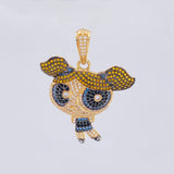 Dije Super Chica Azul 10gr / 1 3/4 in / Oro Amarillo 18K ©