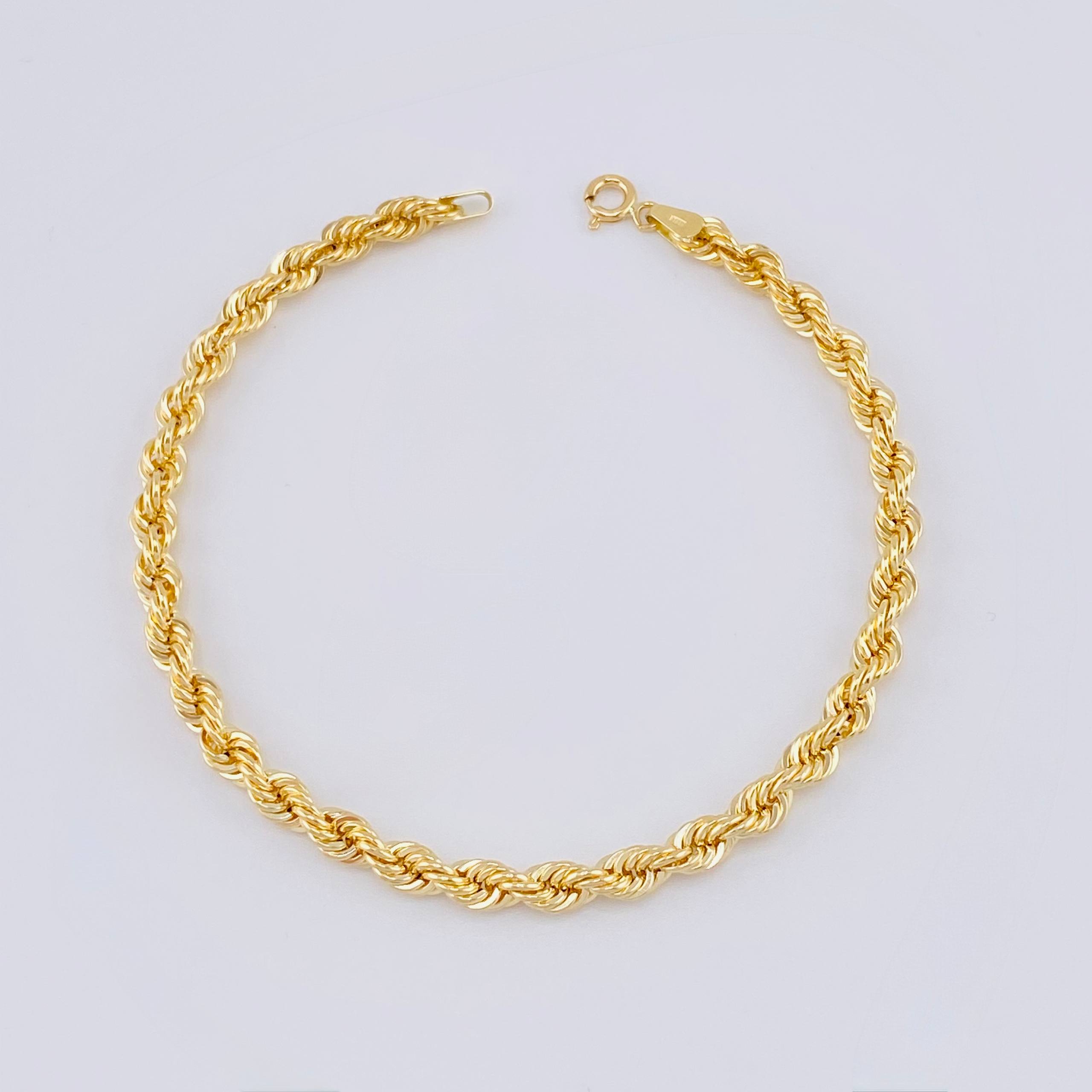 Rope Bracelet 4.75gr / 8 1/4 in / 4.35mm Yellow Gold +3 18K