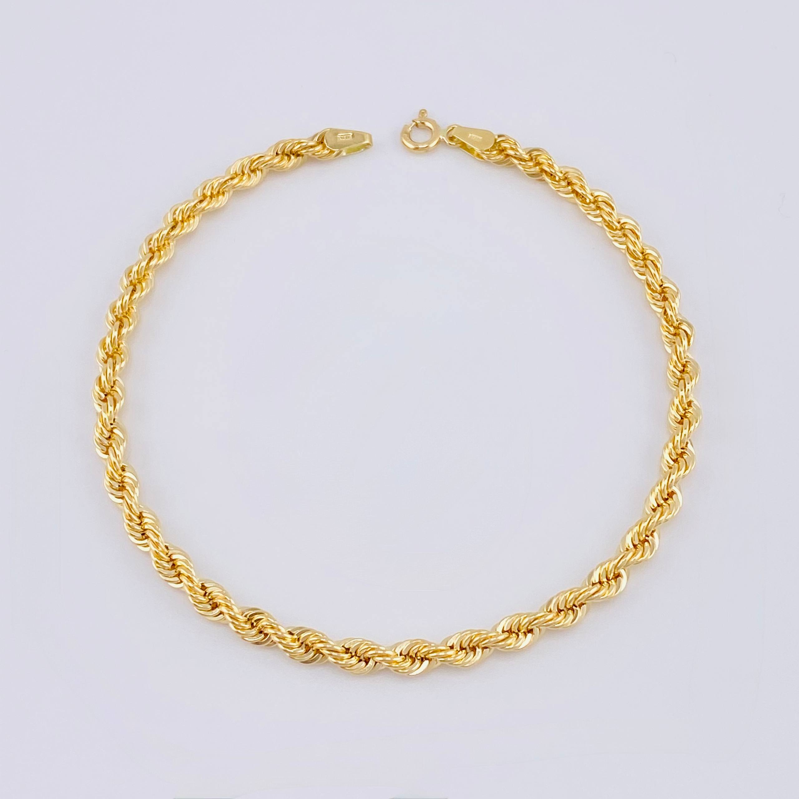 Rope Bracelet 3.75gr / 8 1/4 in / 3.8mm Yellow Gold +3 18K